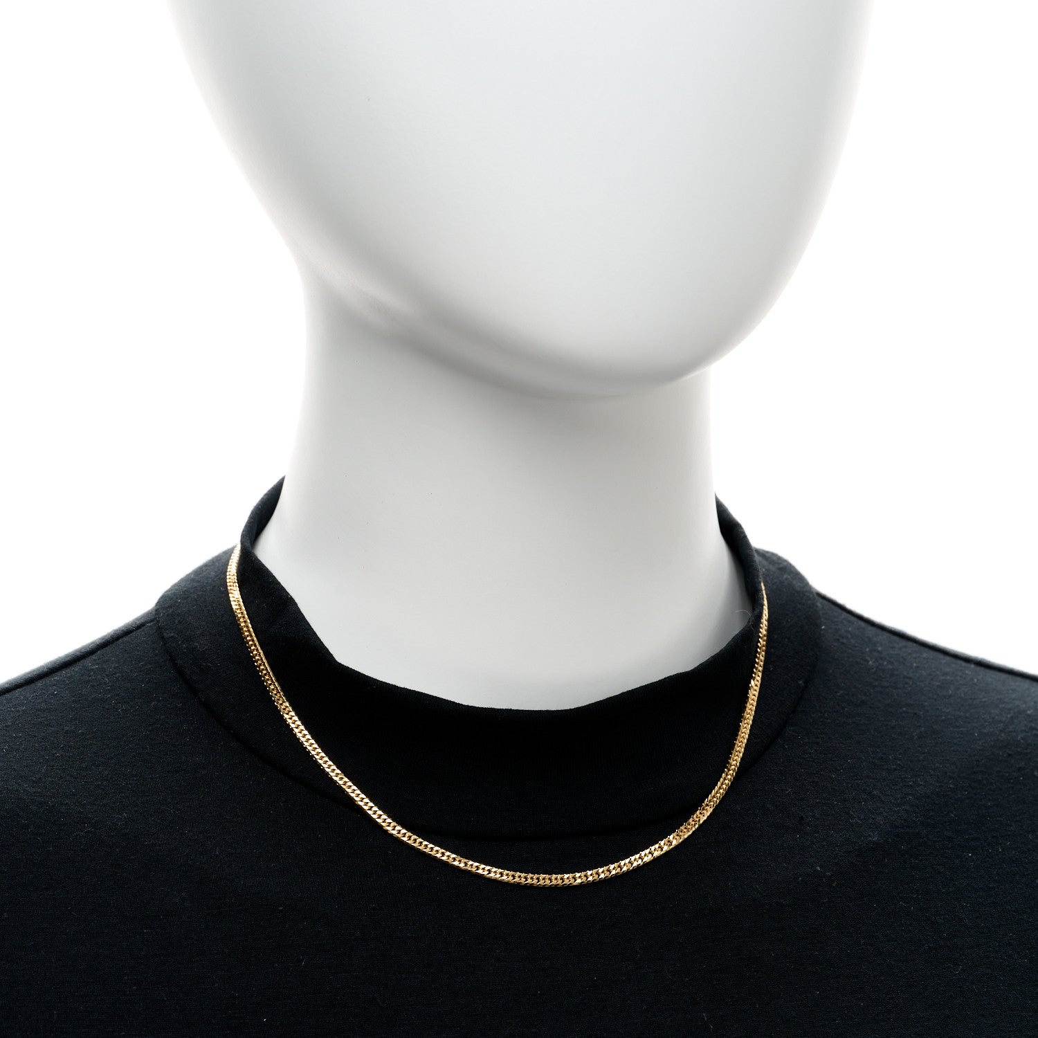 Parker & West by FASHIONPHILE 18K Yellow Gold Curb Chain Necklace 15.75" 2 of 5