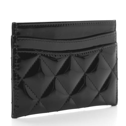 Chanel Patent Calfskin Quilted Card Holder Black 3 of 9