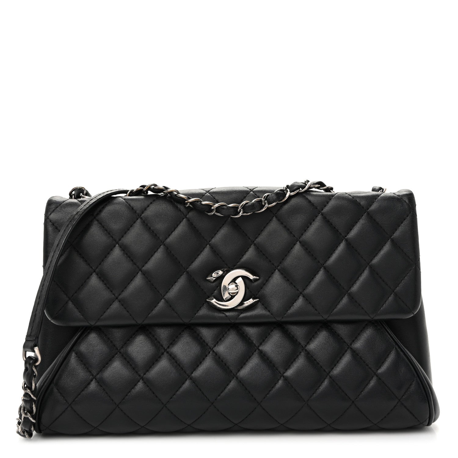 Chanel Calfskin Quilted Fold Up Again Flap Bag Black 1 of 10