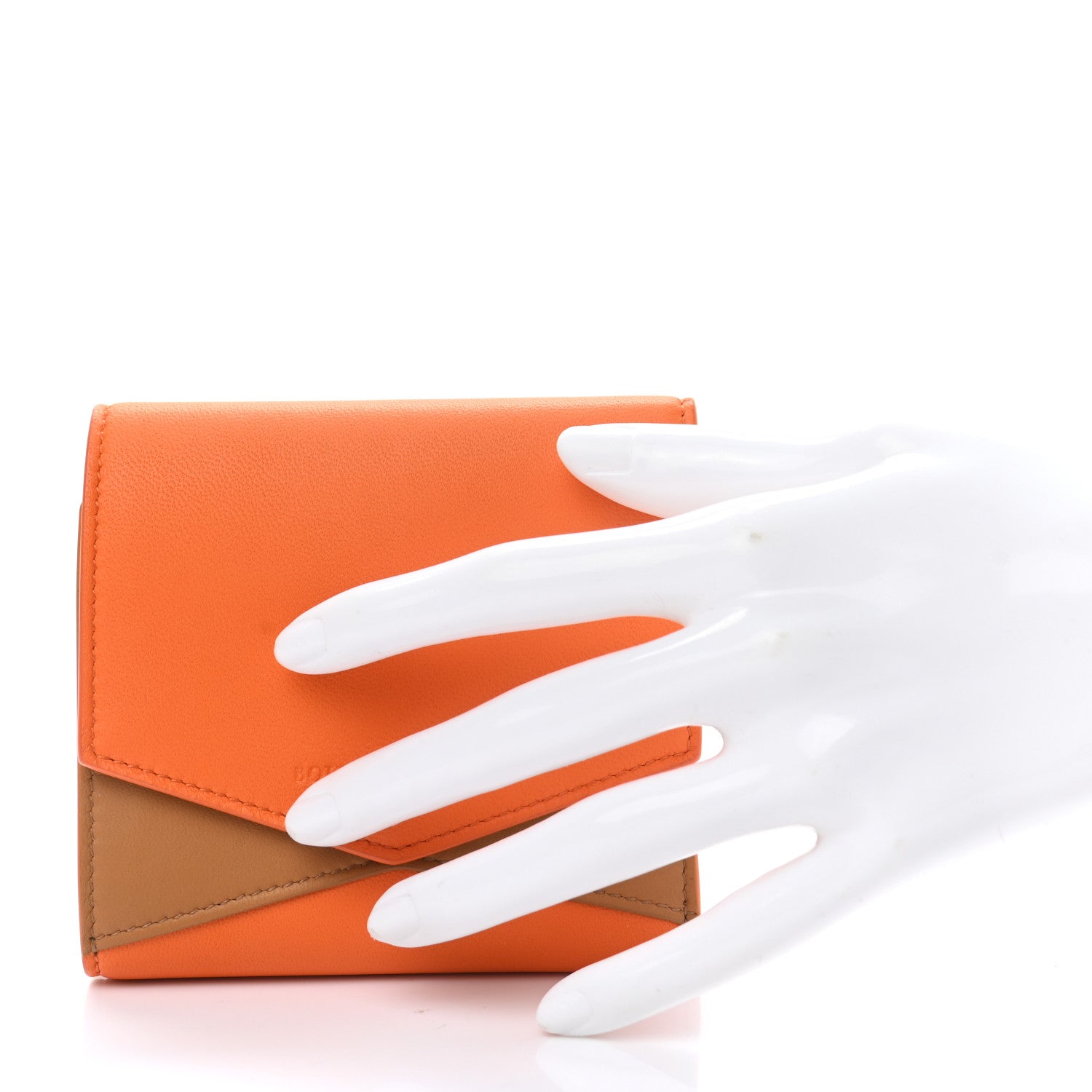 Bottega Veneta Bi-Color Trifold Wallet Orange 2 of 7