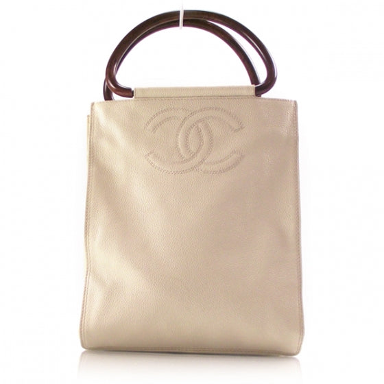 Chanel Vintage Caviar N/S Wood Handle Tote 1 of 11