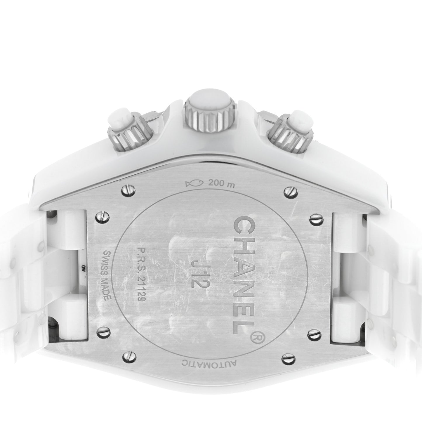 Stainless Steel Ceramic Diamond 41mm J12 Chronograph Automatic Watch White