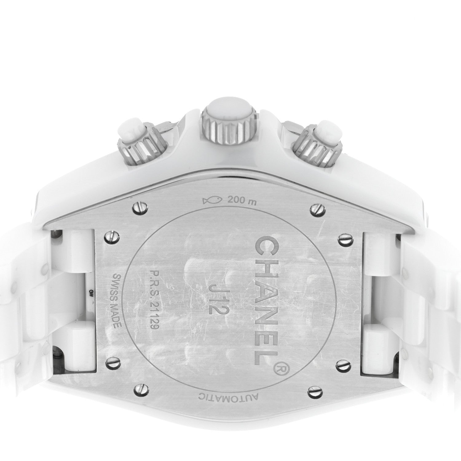 Chanel Stainless Steel Ceramic Diamond 41mm J12 Chronograph Automatic Watch White 4 of 4