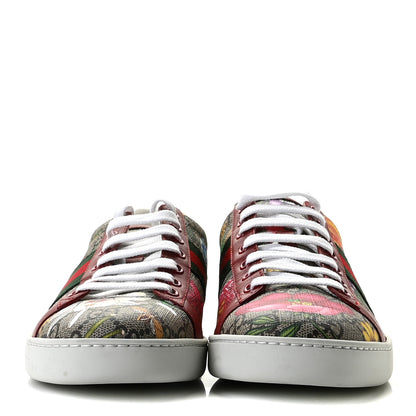 Gucci GG Supreme Monogram Flora Web Womens Ace Sneakers 39.5 Beige Multicolor Rosso 4 of 12