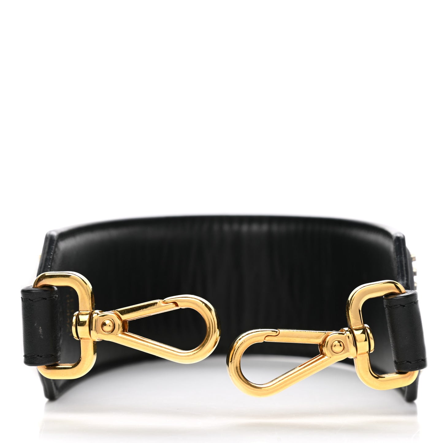 Calfskin F is Fendi FF Studded Strap Black