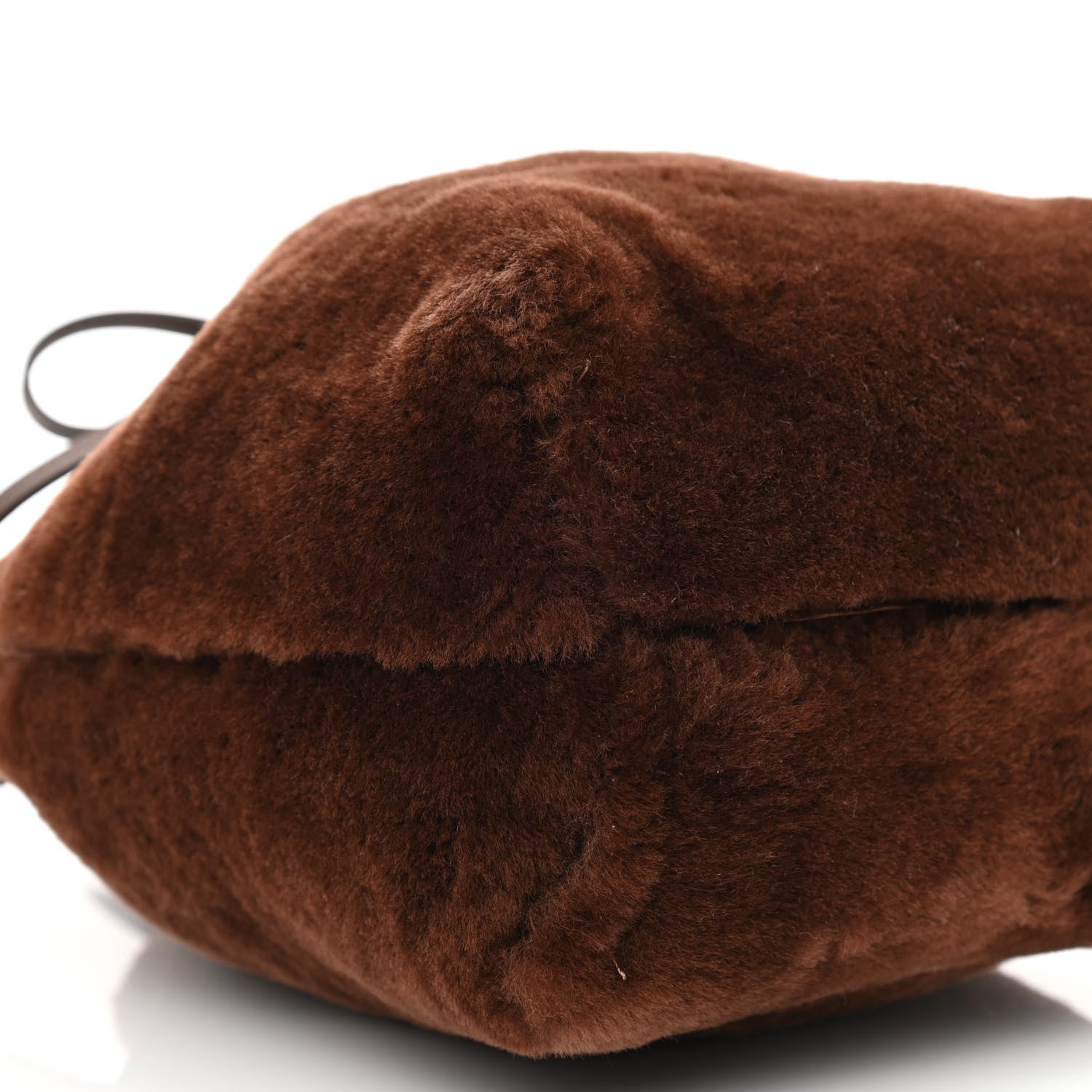 Mansur Gavriel Shearling Mini Bucket Bag Camel 8 of 9