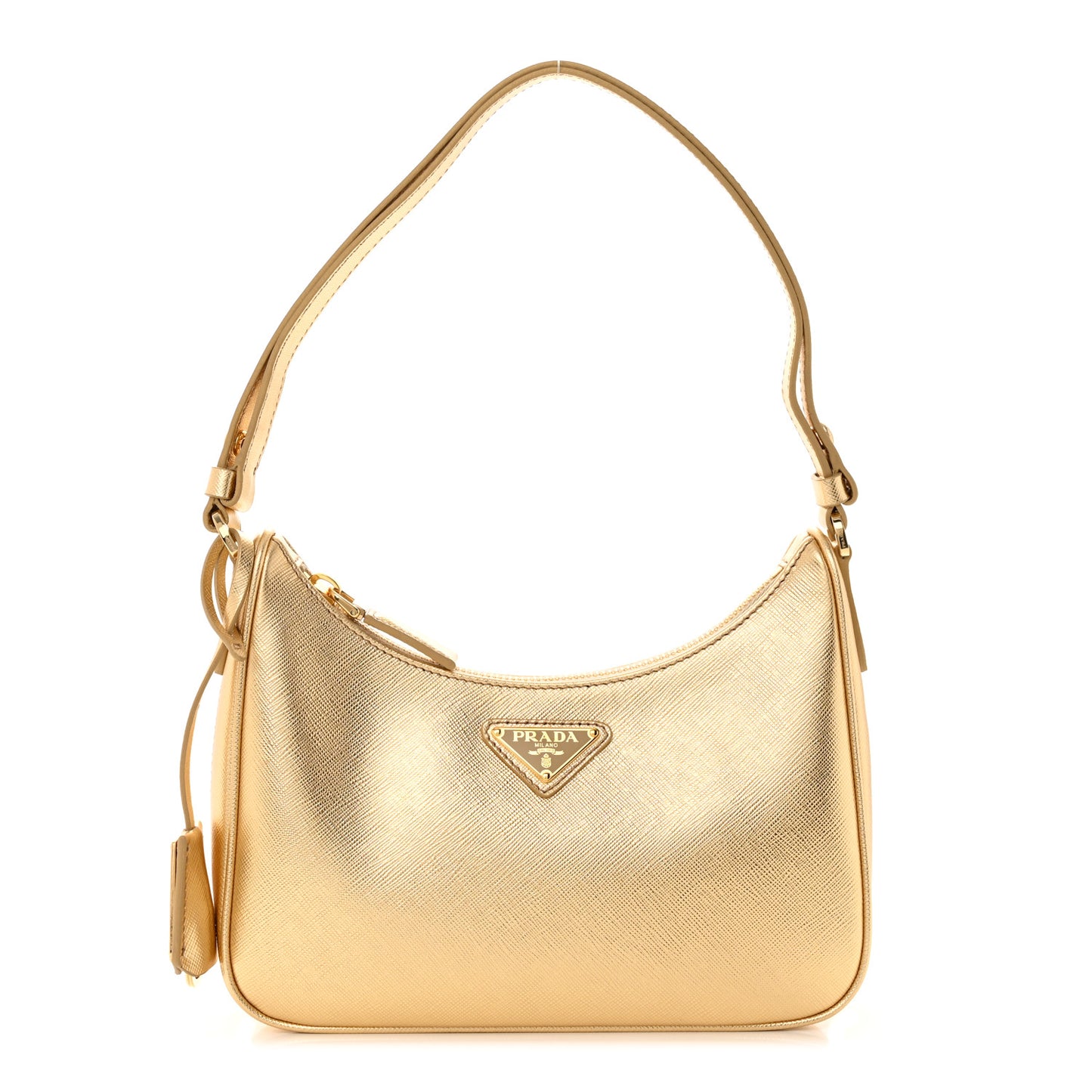 Saffiano Lux Mini Re-Edition Shoulder Bag Platino