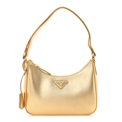 Prada Saffiano Lux Mini Re-Edition Shoulder Bag Platino 1 of 10