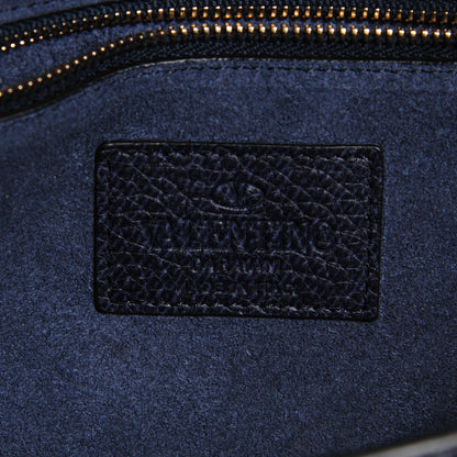Valentino Garavani Pebbled Calfskin Small Glam Lock Rockstud Flap Deep Denim 7 of 8