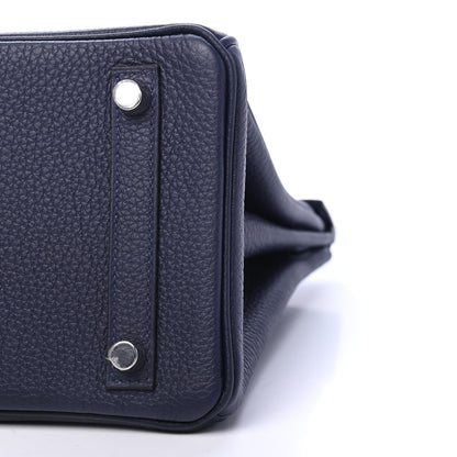 Hermes Togo Shiny Niloticus Crocodile Birkin Touch 25 Bleu Nuit Bleu Baltique 9 of 14