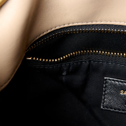 Saint Laurent Lambskin Quilted Toy Loulou Puffer Monogram Chain Satchel Dark Beige 12 of 12