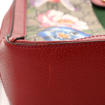 Gucci GG Supreme Monogram Flora Web Small Ophidia Top Handle Shoulder Bag Hibiscus Red 21 of 23