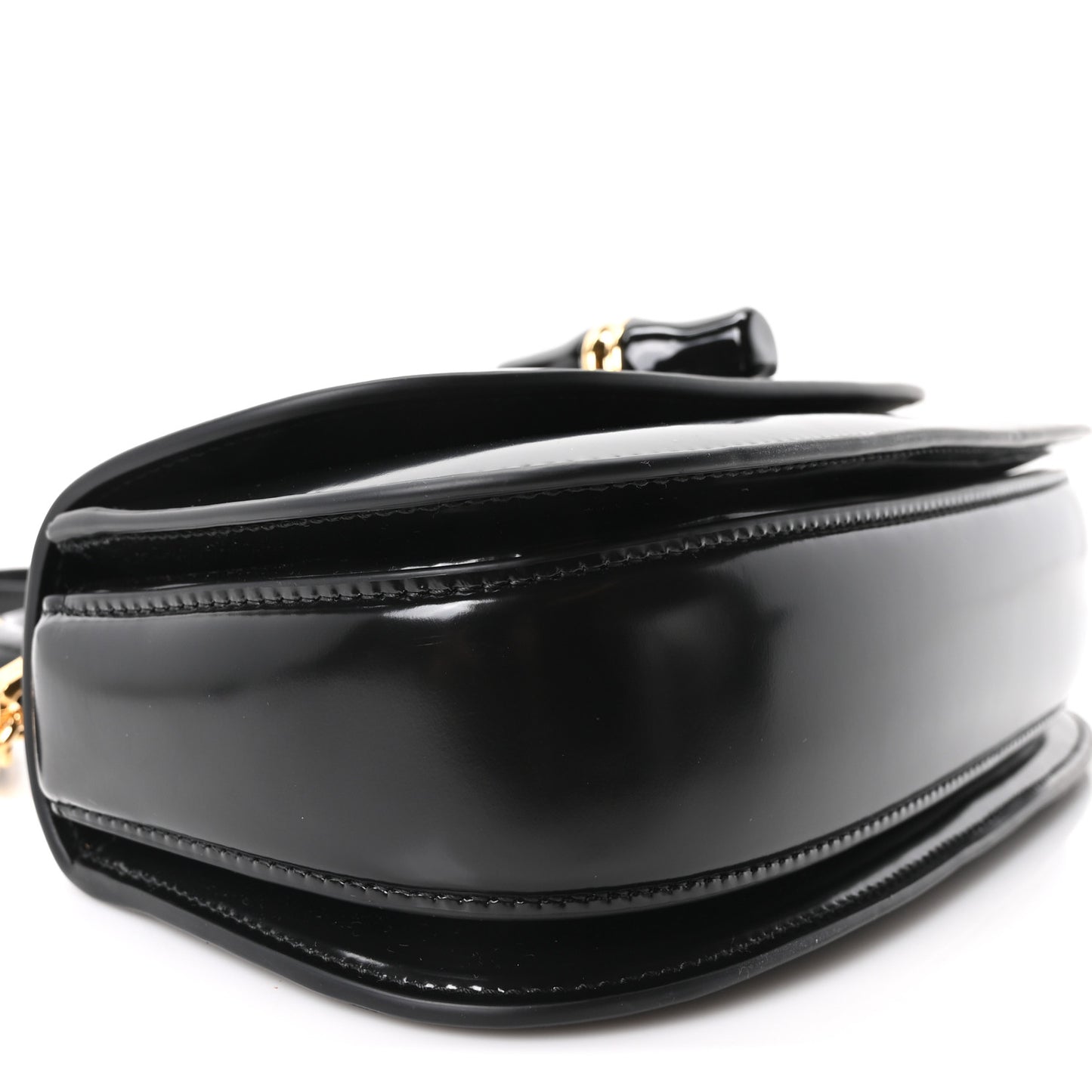 Shiny Polished Calfskin Medium Bamboo Diva Black