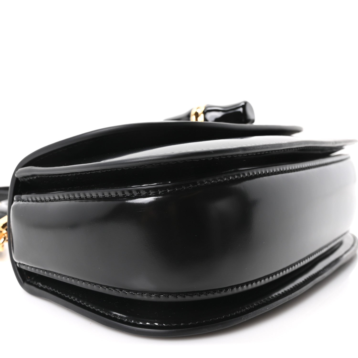 Gucci Shiny Polished Calfskin Medium Bamboo Diva Black 10 of 11