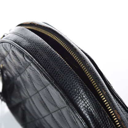 Chanel Lizard Quilted Small Tassel Camera Case Black 13 of 16