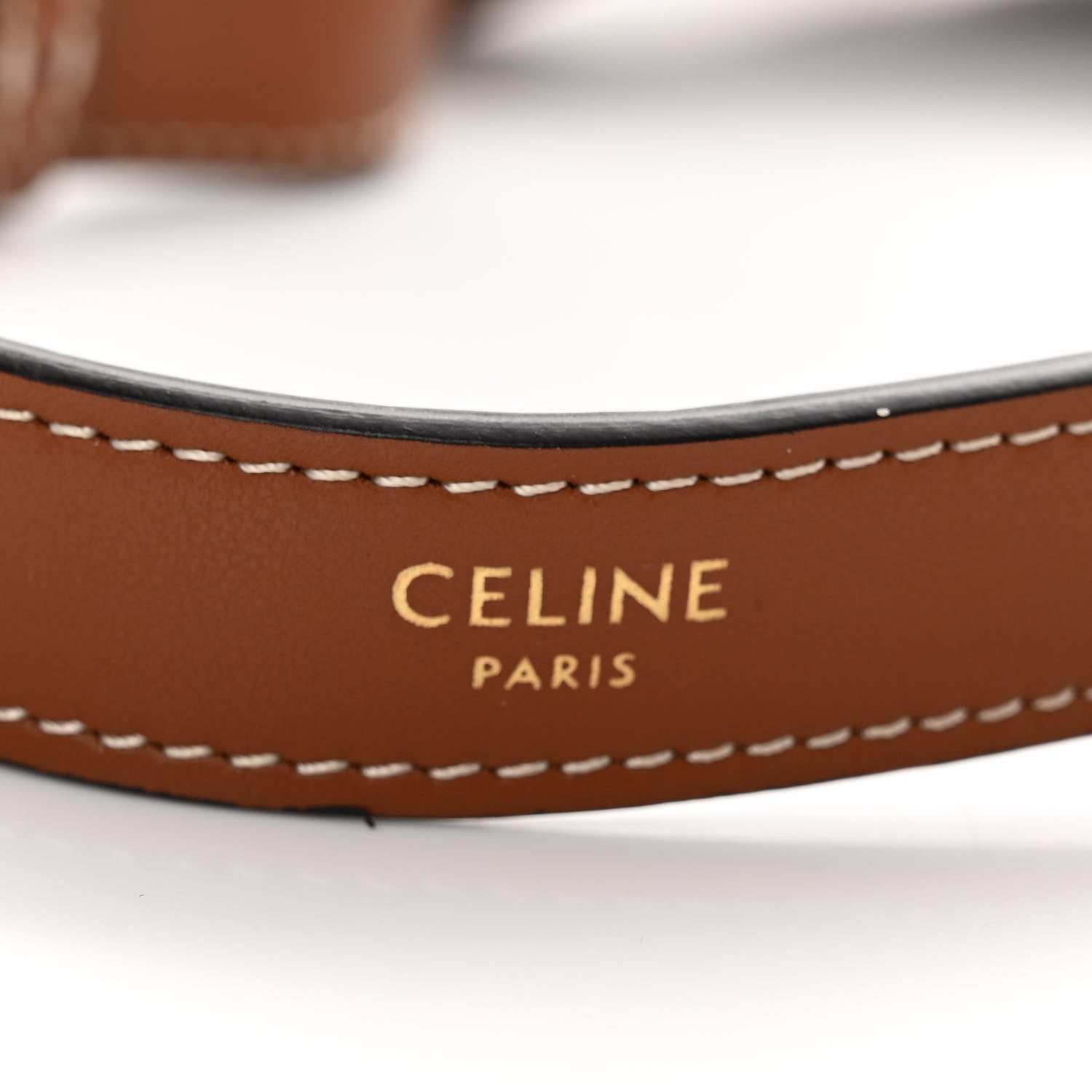 Celine Smooth Calfskin Triomphe Embroidered Ava Shoulder Bag Tan 6 of 10