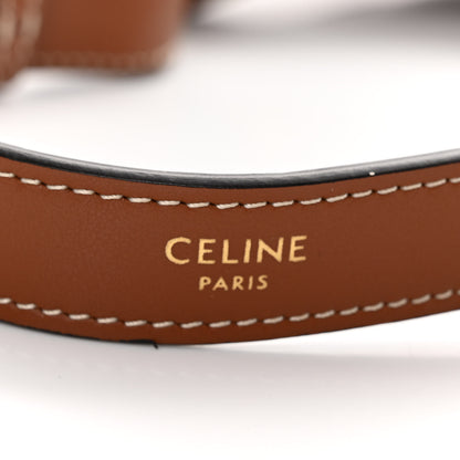 Celine Smooth Calfskin Triomphe Embroidered Ava Shoulder Bag Tan 6 of 10