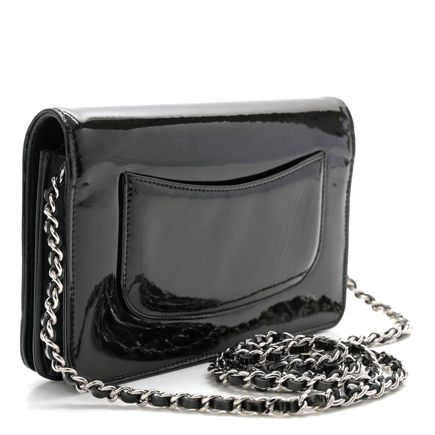 Chanel Patent Strass Wallet On Chain WOC Black 3 of 11