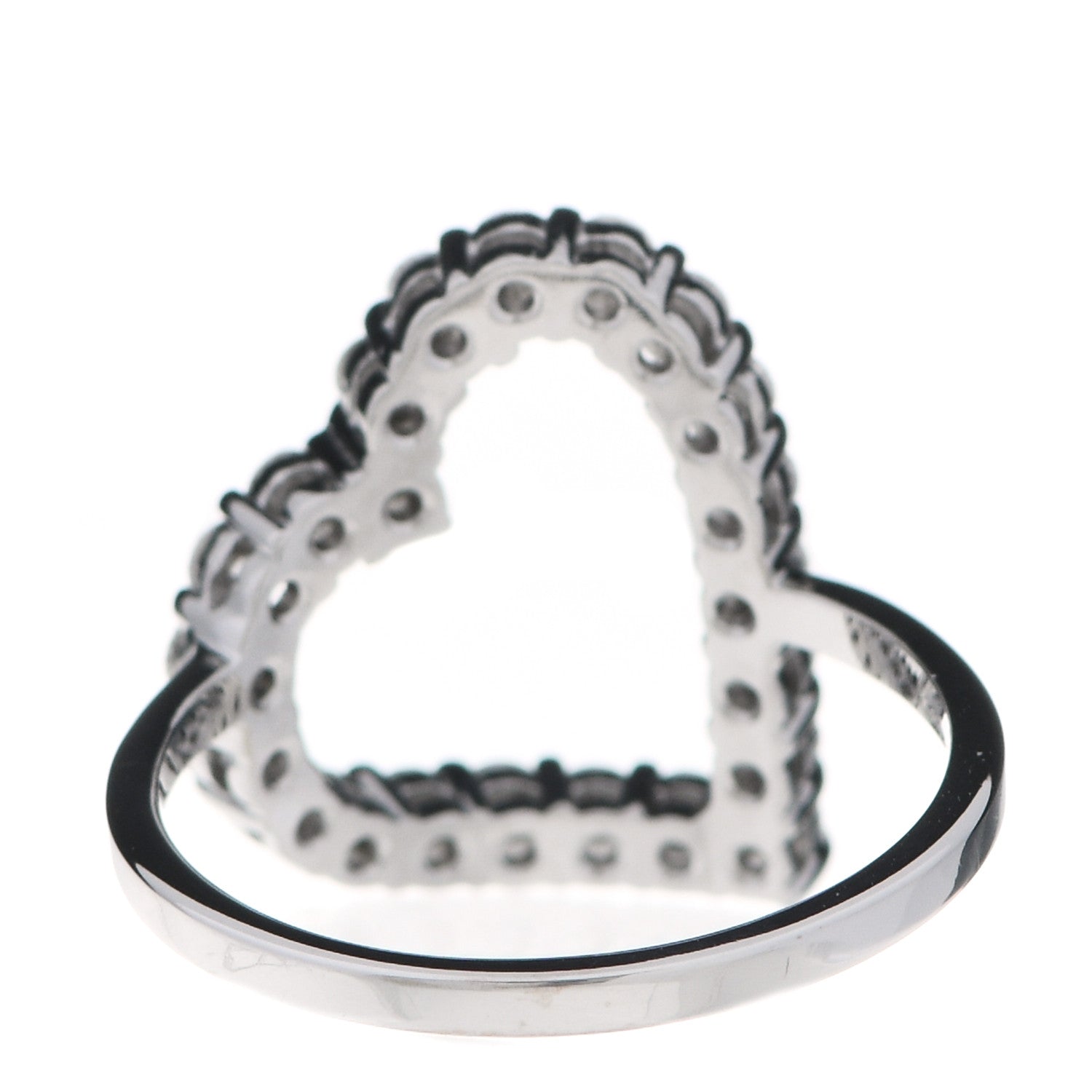 Gucci 18K White Gold Diamond Heart Ring 50 5.5 4 of 7
