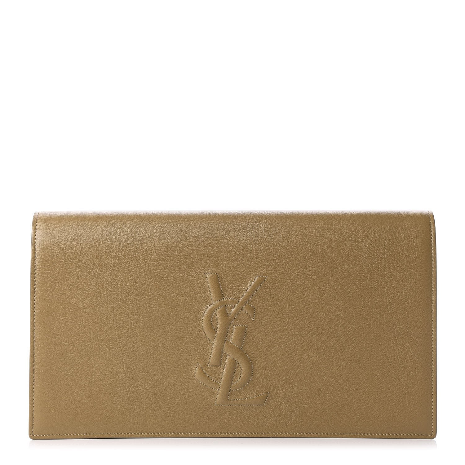 Saint Laurent Calfskin Monogram Large Belle De Jour Clutch Beige 1 of 9