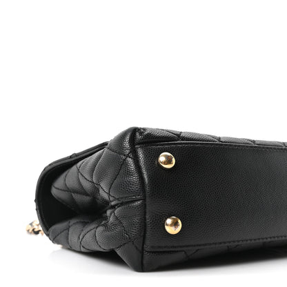 Chanel Caviar Lizard Embossed Quilted Mini Coco Handle Flap Black 17 of 21