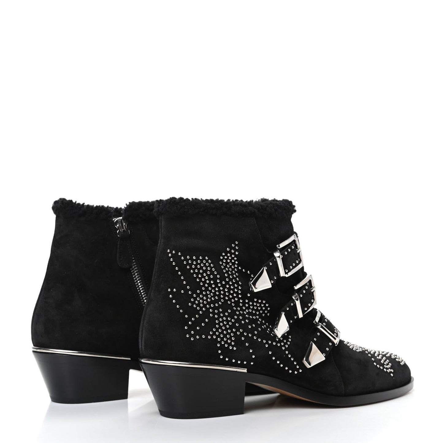 Shearling Studded Susanna Ankle Boots 39 Black