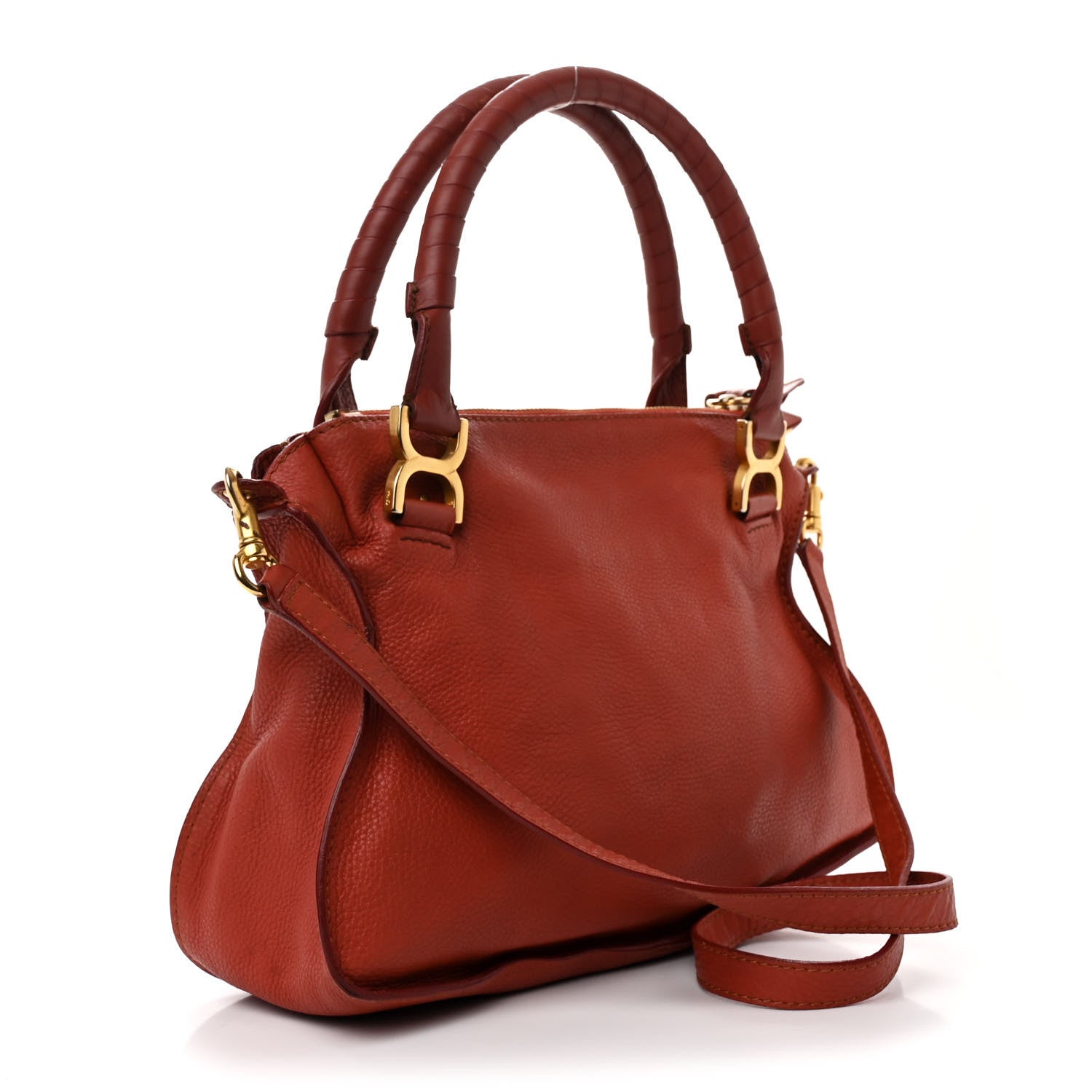 Chloe Calfskin Medium Marcie Satchel Coral Pop 3 of 10
