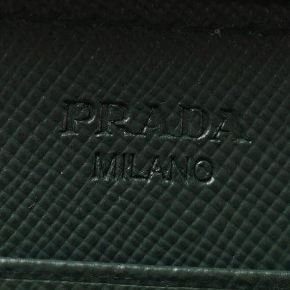 Prada Saffiano Metal Zip Around Wallet Smeraldo 6 of 11