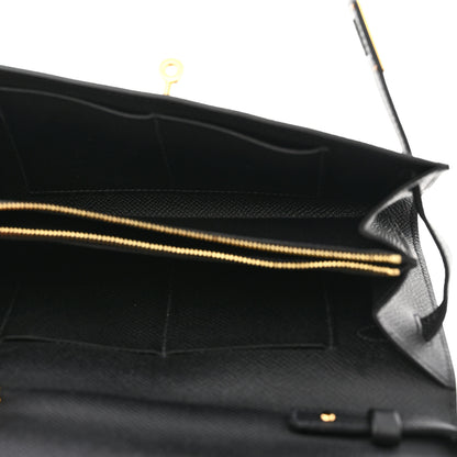 Hermes Epsom Kelly Wallet To Go Black 5 of 7