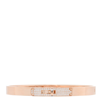Hermes 18K Rose Gold Diamond PM Kelly Pave Bracelet SH 1 of 4