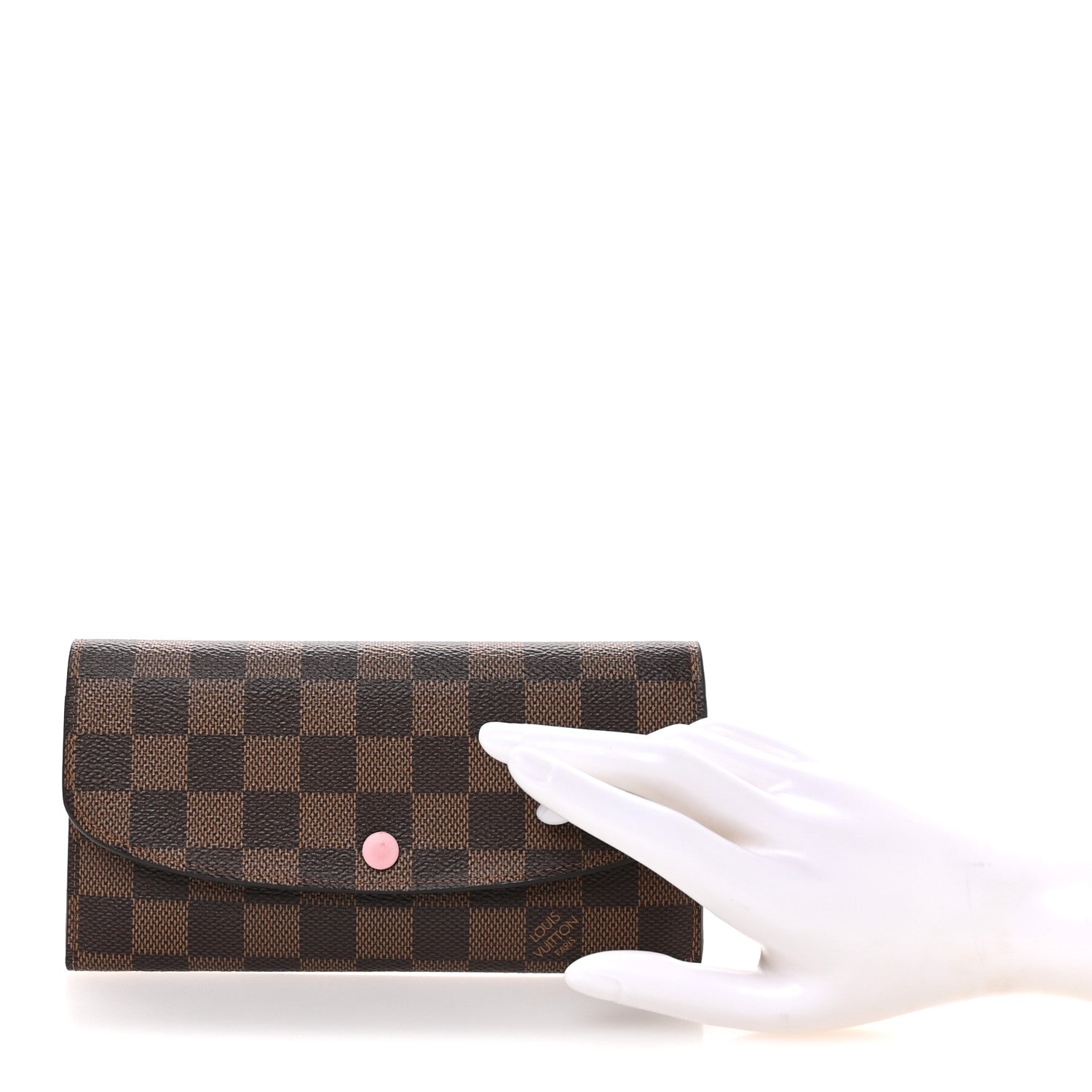 Louis Vuitton Damier Ebene Emilie Wallet Rose Ballerine 2 of 7