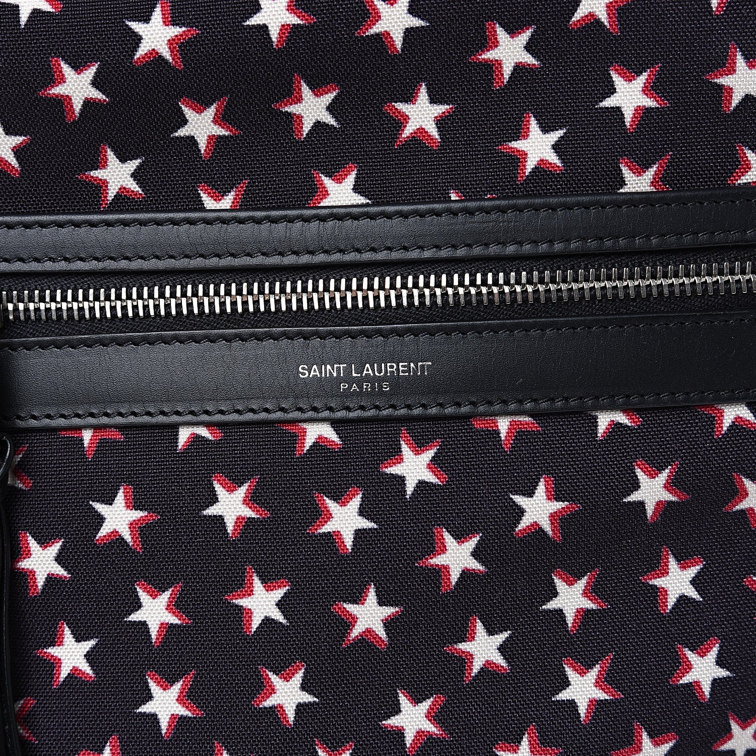 Saint Laurent Canvas Star Print City Sailor Backpack Black 9 of 9