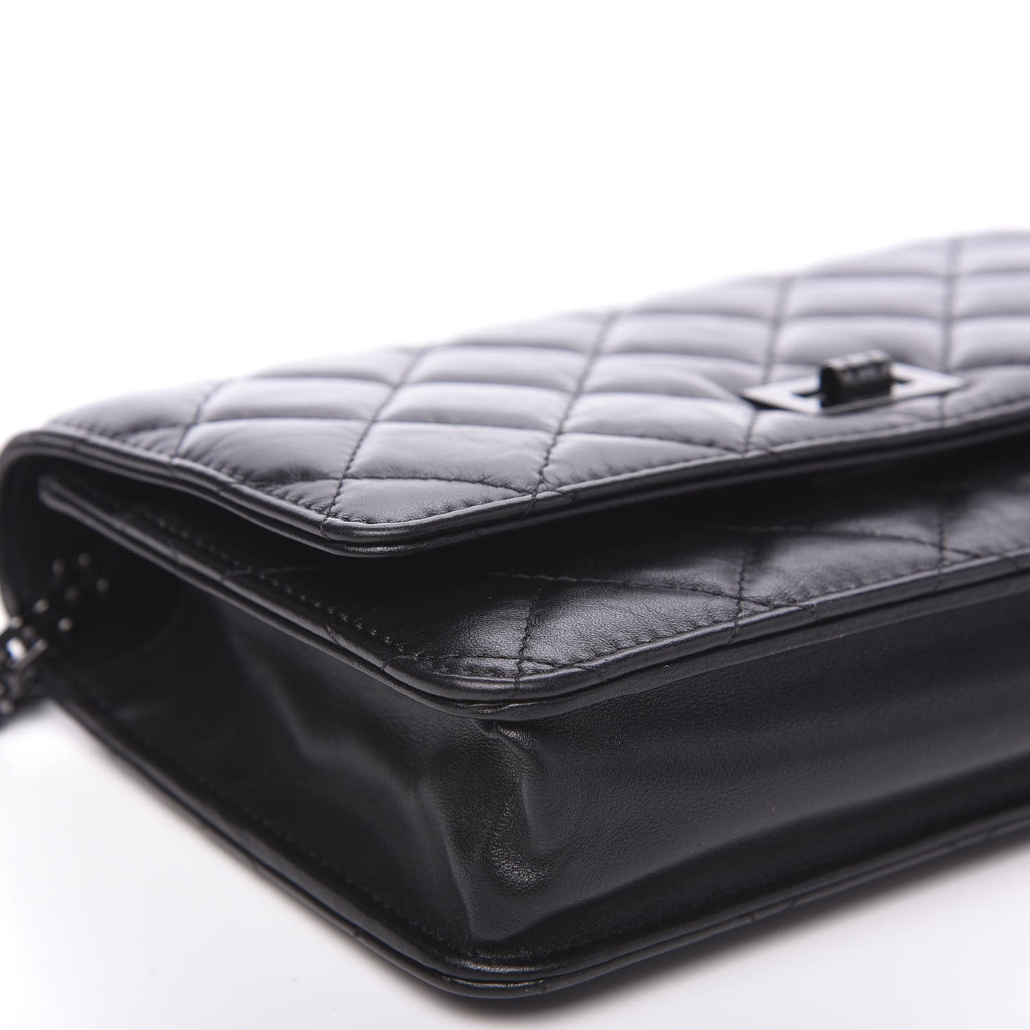 Aged Calfskin Quilted Reissue Wallet On Chain WOC So Black