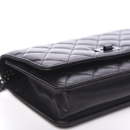 Chanel Aged Calfskin Quilted Reissue Wallet On Chain WOC So Black 8 of 9
