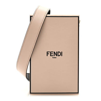 Fendi Vitello Fluffy Logo Vertical Box Rosa Quarzo Black 1 of 9