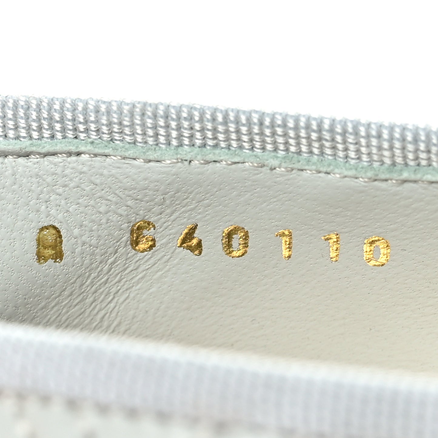 Lambskin Patent Double Stitched CC Cap Toe Ballerina Flats 37.5 Grey