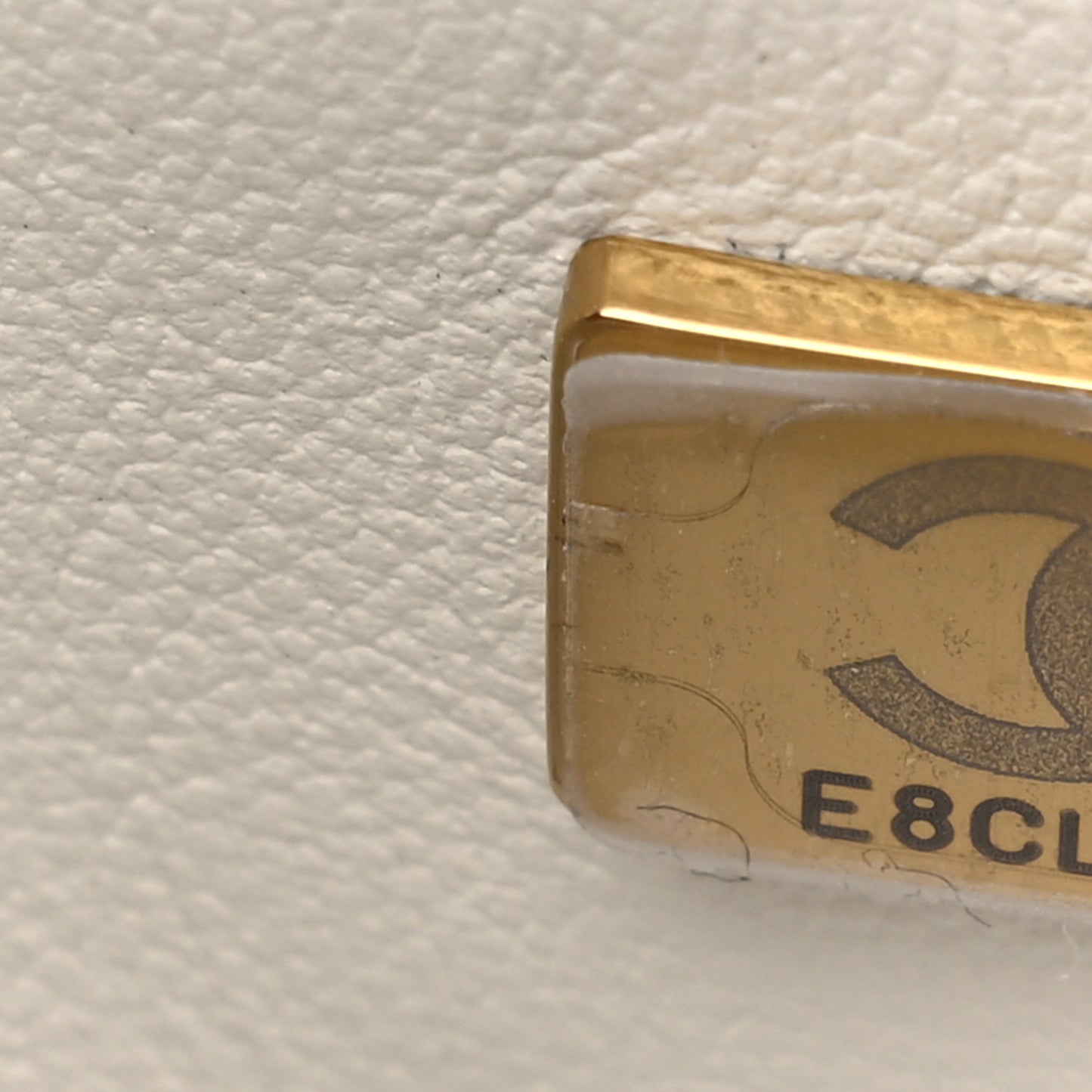 Calfskin Quilted Small Camera Case White