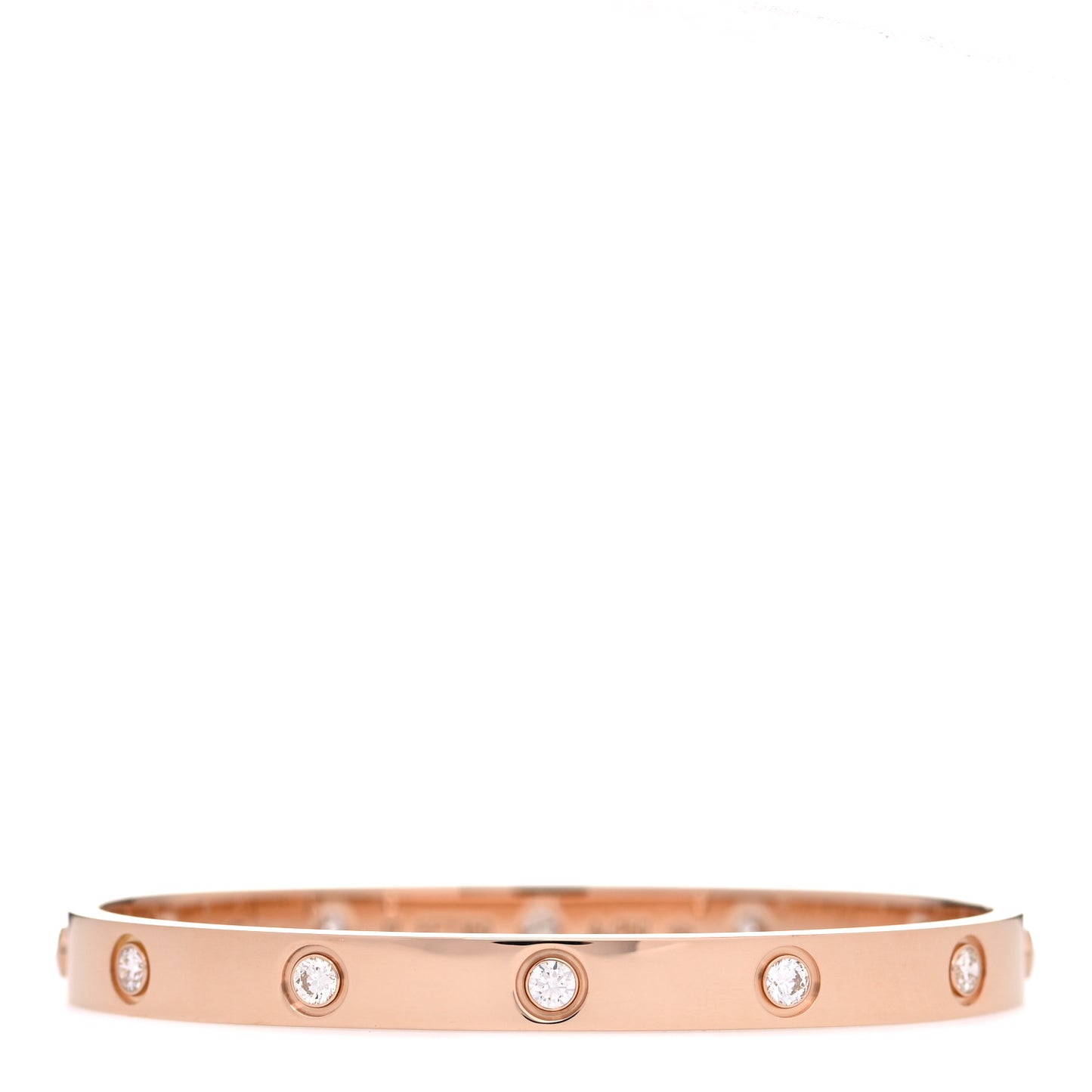 18K Pink Gold 10 Diamond LOVE Bracelet 17