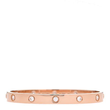 Cartier 18K Pink Gold 10 Diamond LOVE Bracelet 17 2 of 6