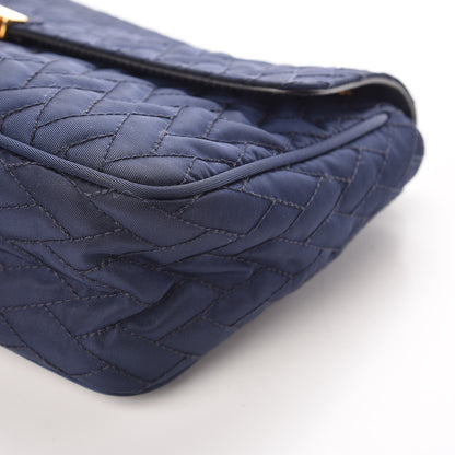 Prada Nylon Tessuto Impuntu Quilted Flap Baltico 10 of 13