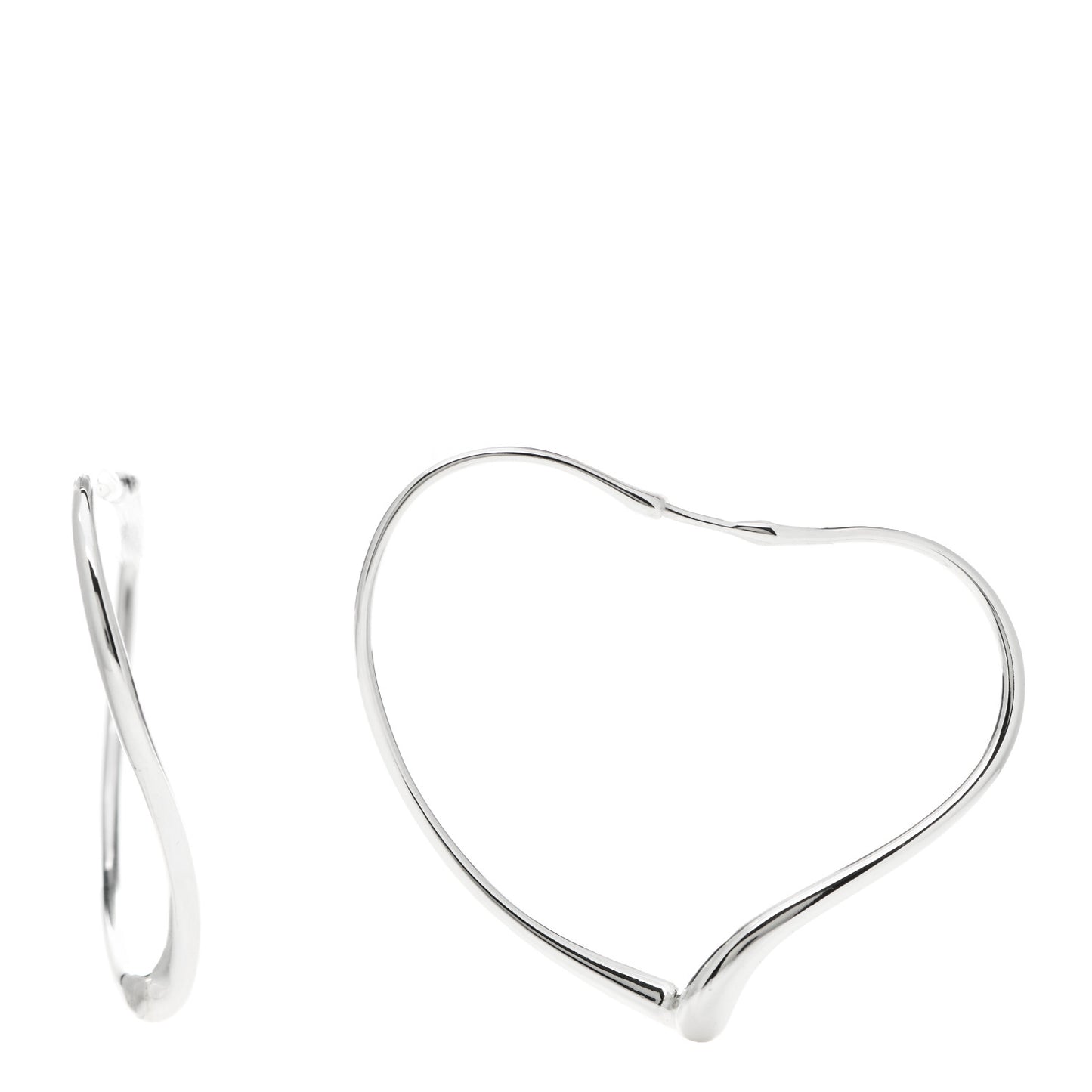 Sterling Silver Medium Elsa Peretti Open Heart Hoop Earrings