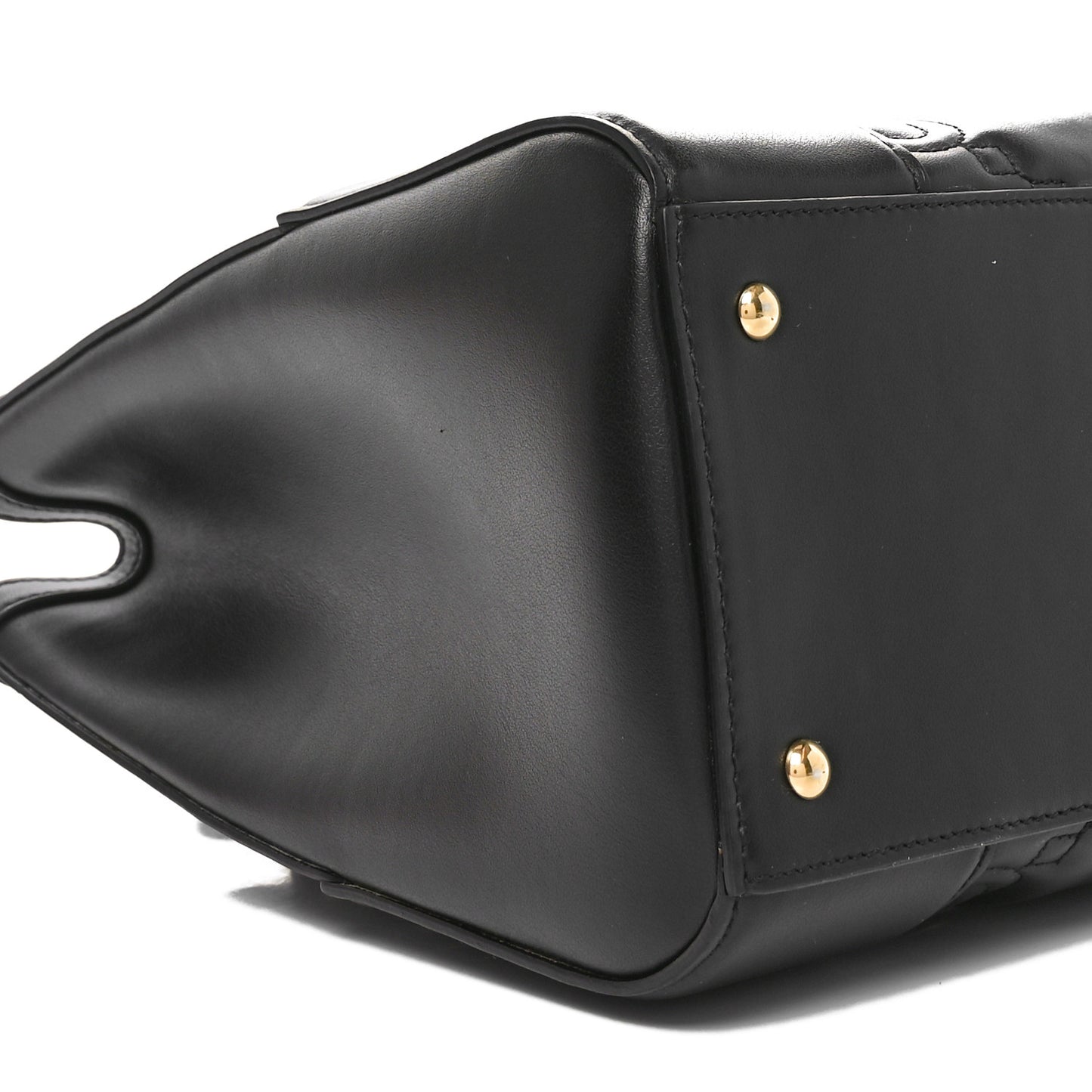 Calfskin GG Matelasse Small Tote Bag Black Natural