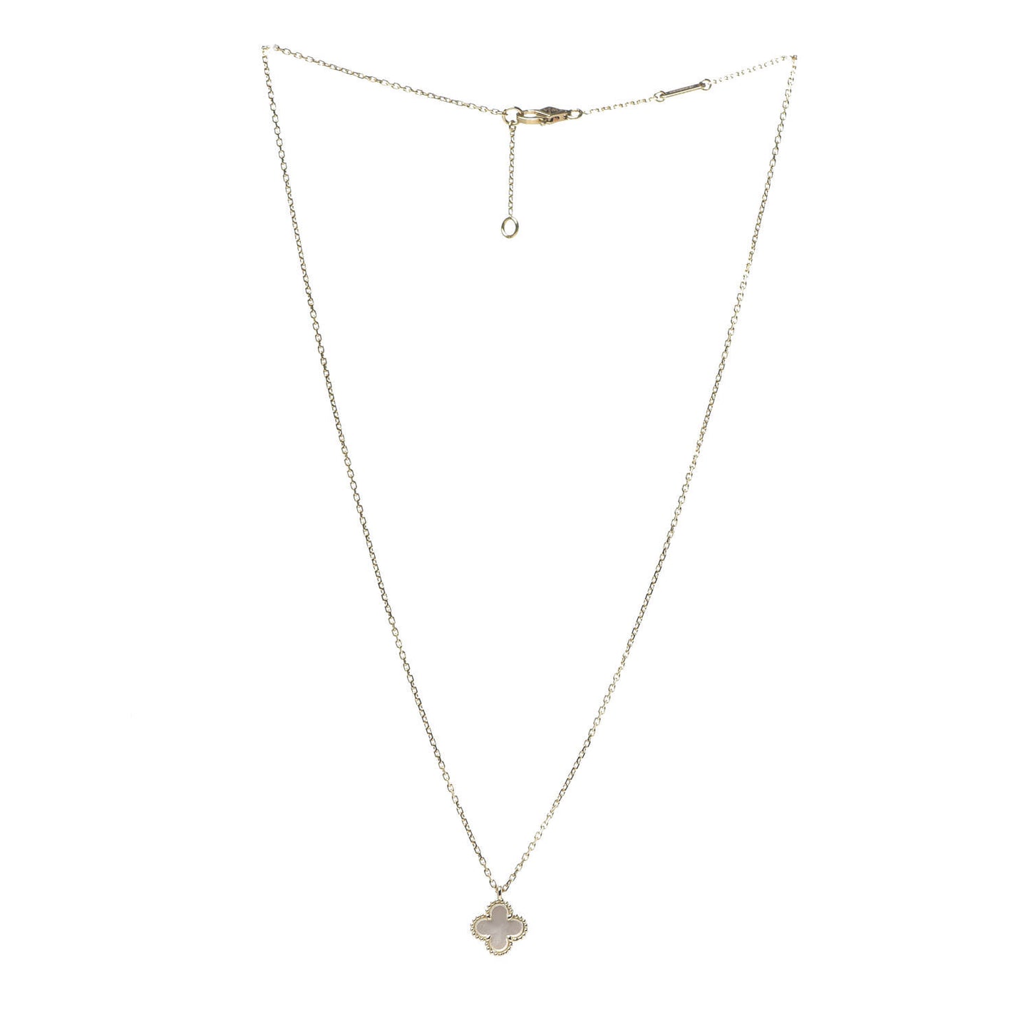 18K Yellow Gold Mother of Pearl Sweet Alhambra Pendant Necklace
