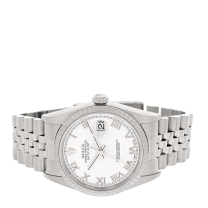 Rolex Stainless Steel 36mm Oyster Perpetual Datejust Watch White Roman 16220 2 of 5