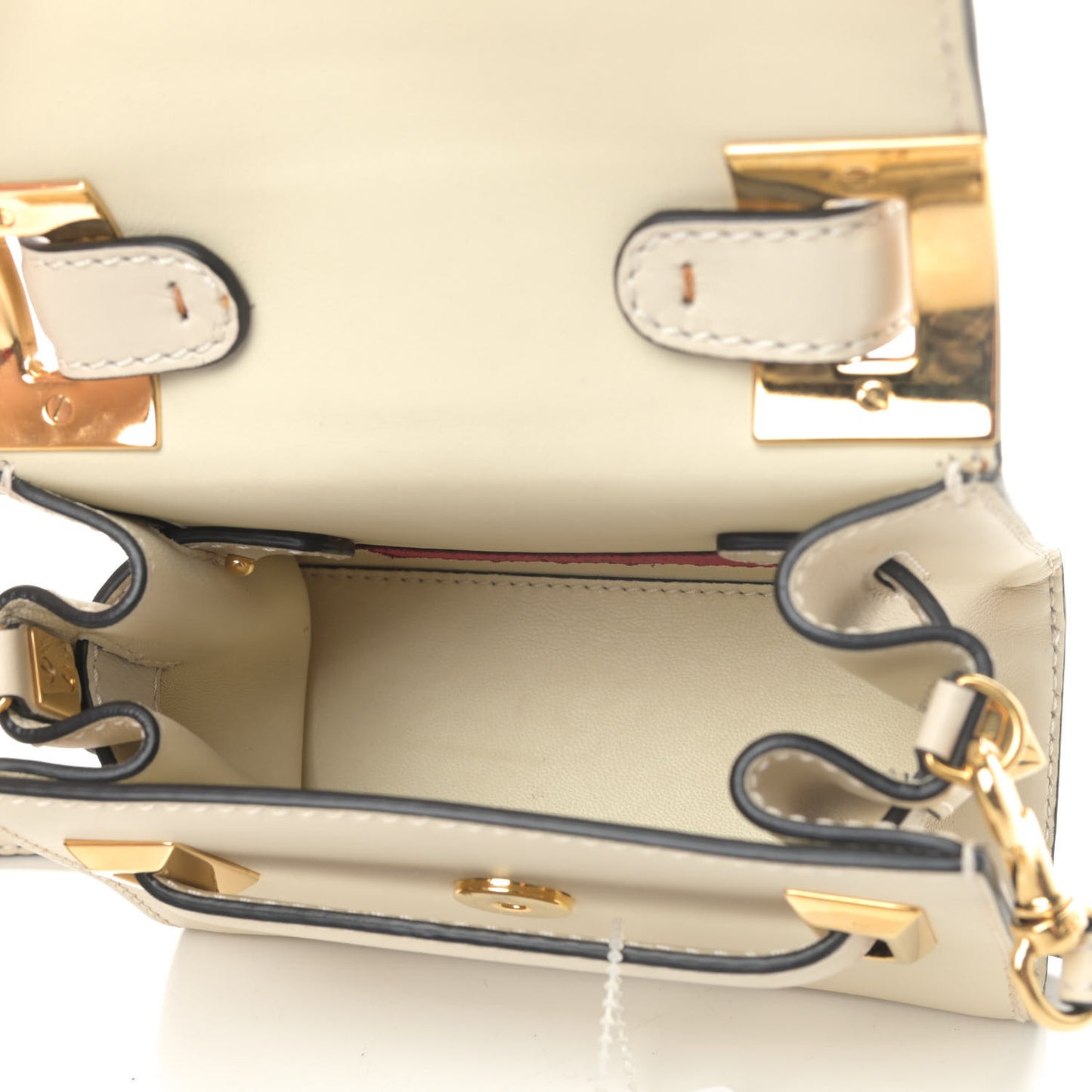 Vitello Mini My Rockstud Frame Bag Light Ivory