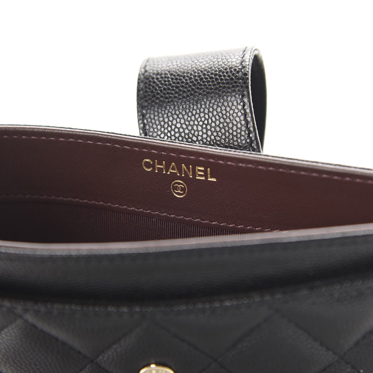 Chanel Caviar Quilted Classic Strap Pouch Black 9 of 12