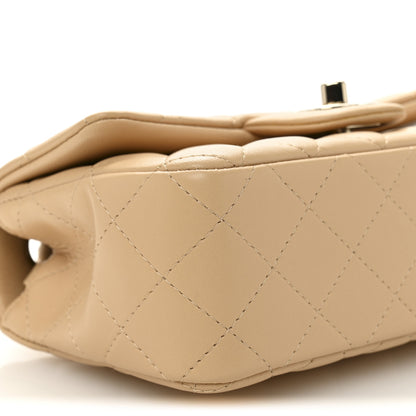 Chanel Lambskin Quilted Mini Rectangular Flap Beige 9 of 11