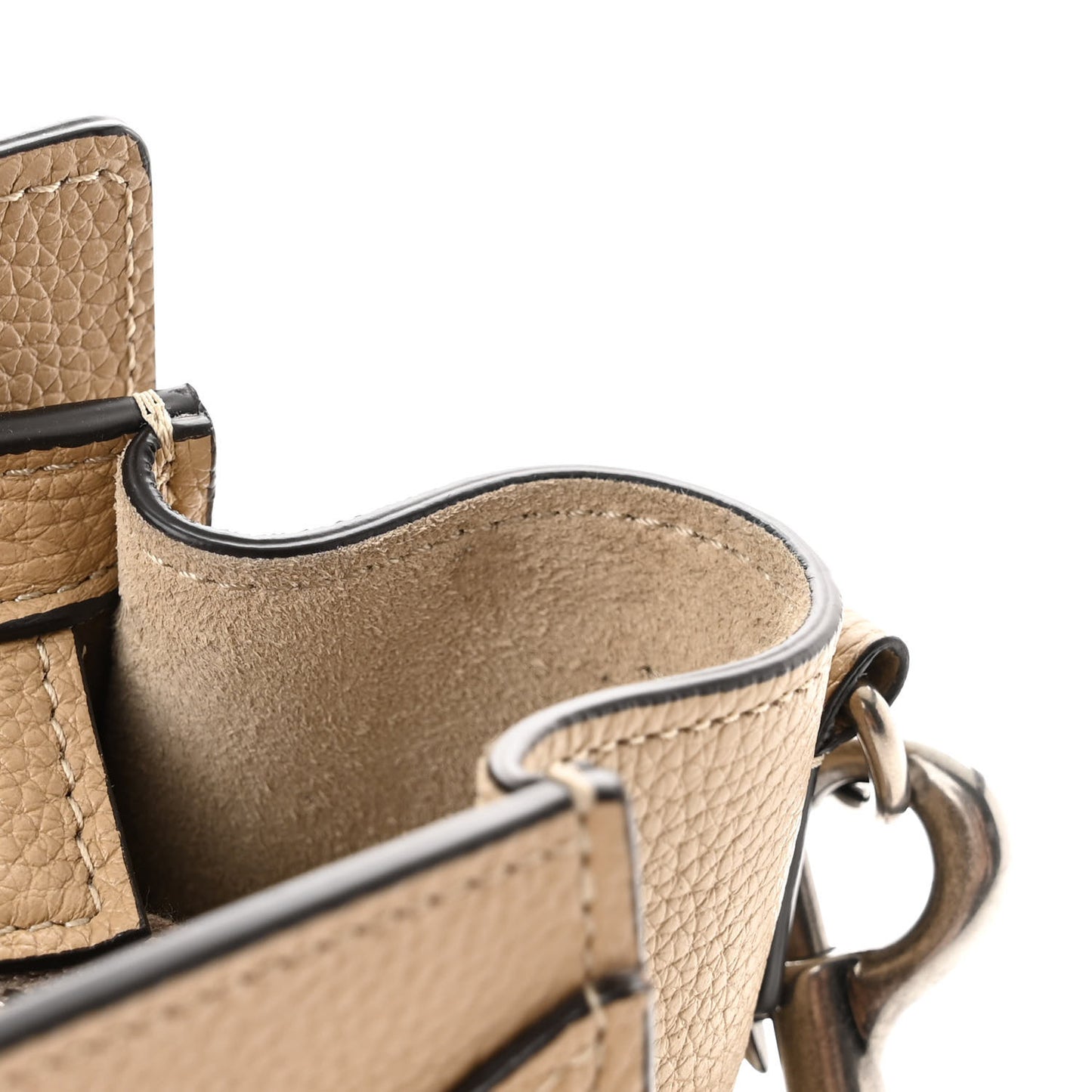 Drummed Calfskin Nano Luggage Dune