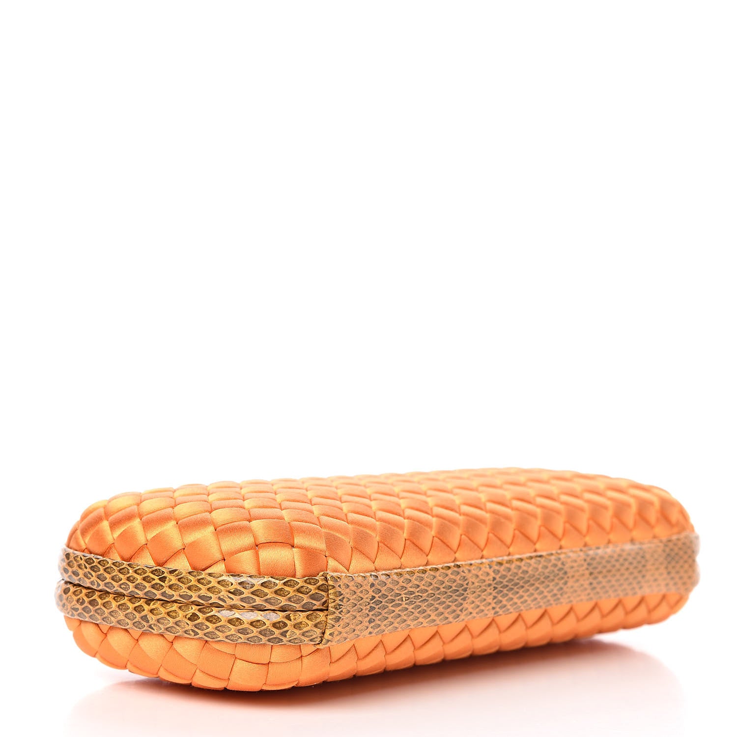 Bottega Veneta Satin Intreccio Impero Ayers Stretch Knot Clutch Orange 4 of 9
