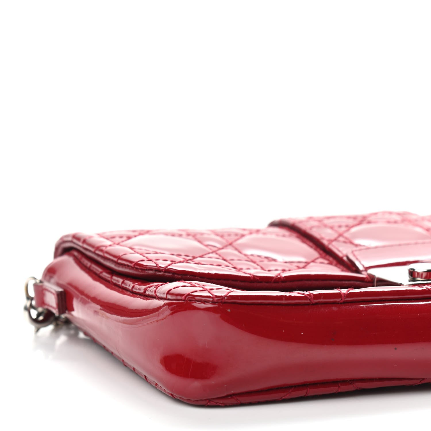 Christian Dior Patent Cannage New Lock Pouch Red 9 of 15